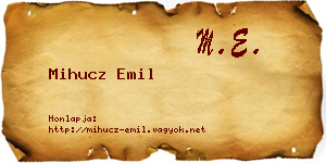 Mihucz Emil névjegykártya