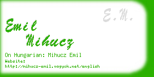 emil mihucz business card